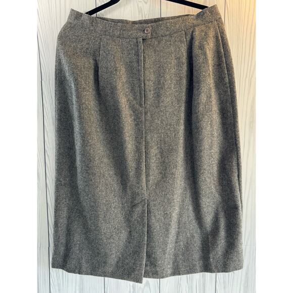 Vintage Diane Richard Skirt Womens 16 Gray Wool Blend Lined Knee - Picture 4 of 7